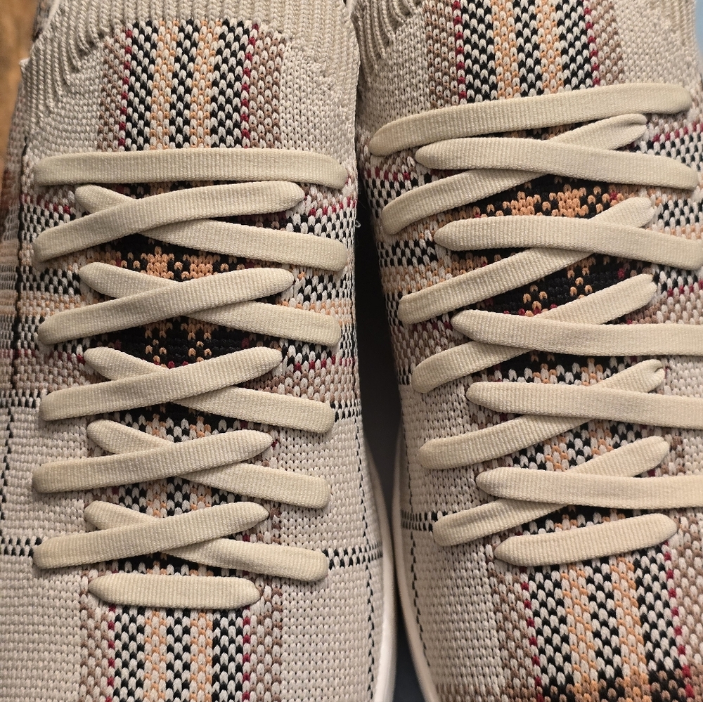 LifeStride Esme 2 Tan Multi Plaid Slip-on Knit Sneakers Size 9 - Picture 6 of 8